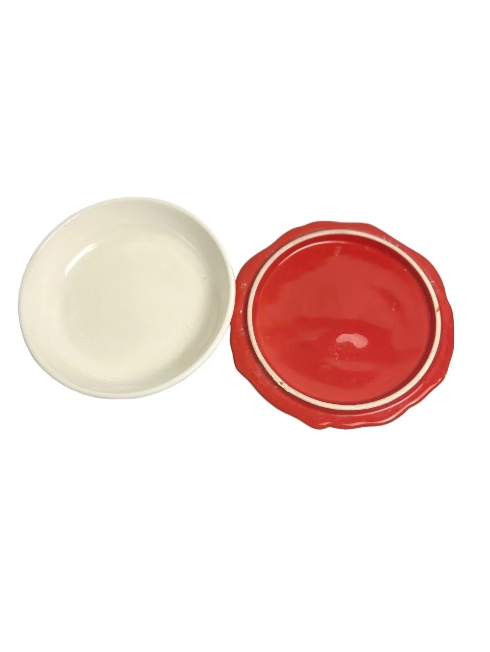 Red Rose Covered Trinket Dish Made in Japan